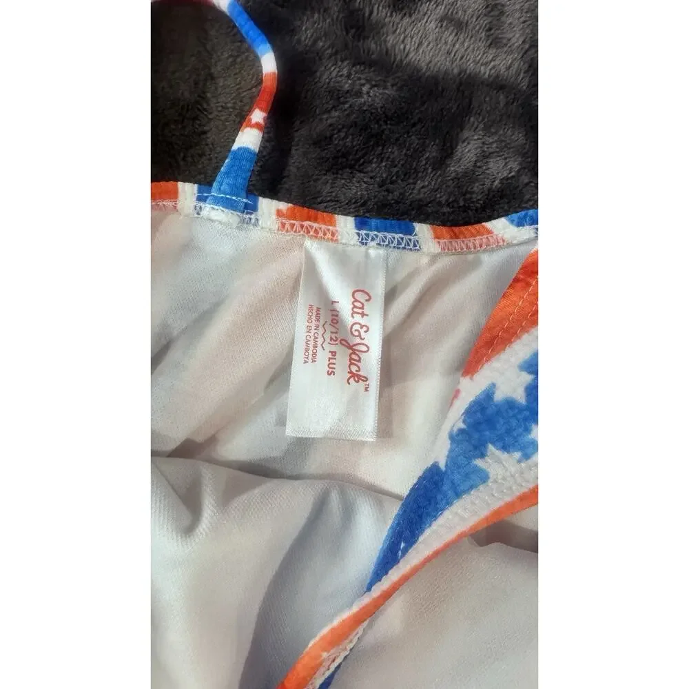 Girl's One Piece Swimsuit,Red, White, Blue patriotic.4th Of July L 10/12 NWT - Picture 3 of 8